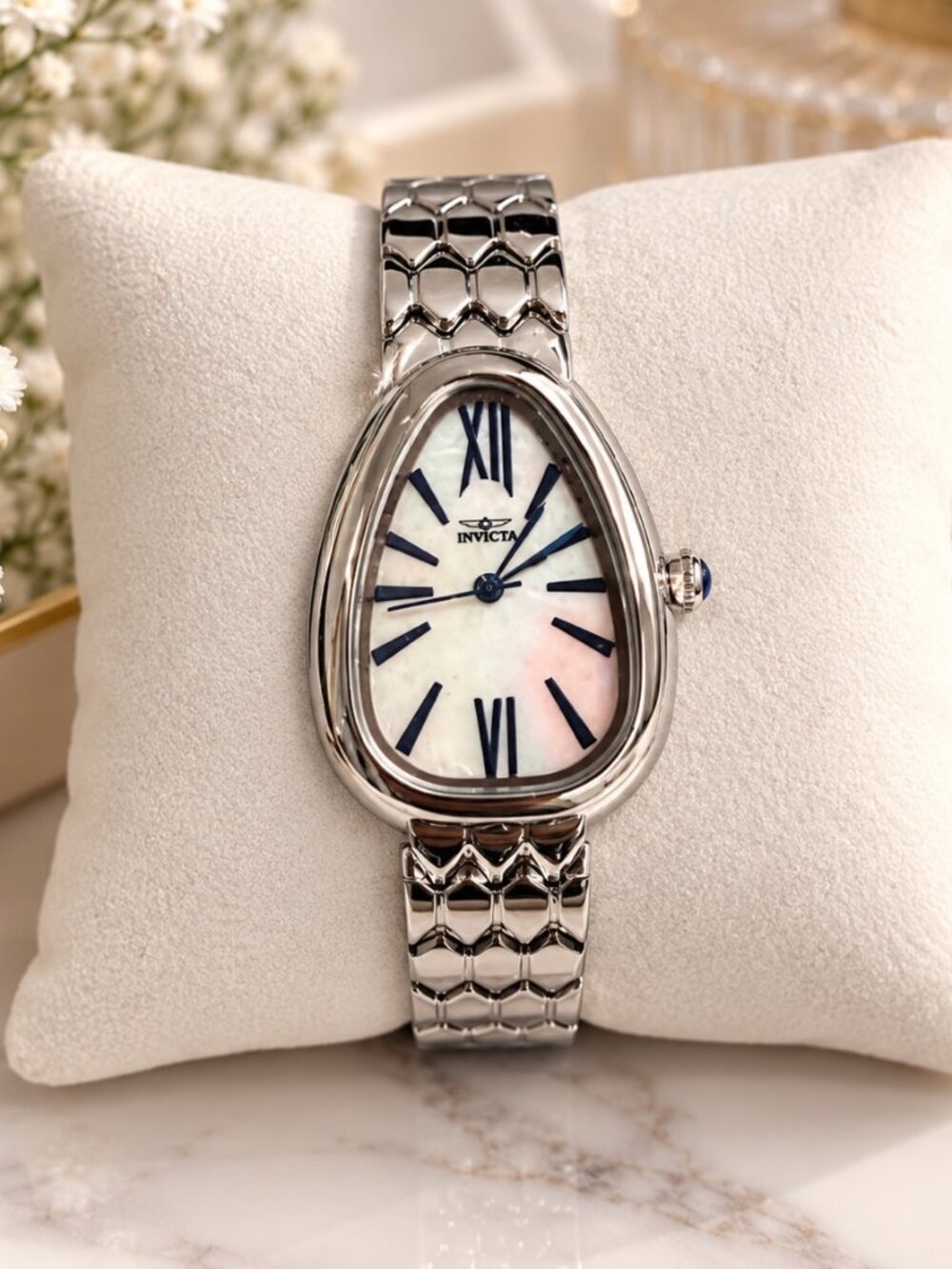 Invicta Celestial Opalisse Women's Silver Watch Oval MOP Dial 70382